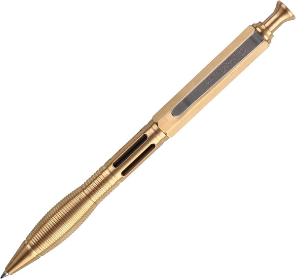 SMOOTHERPRO Solid Brass Wide Grip Click Push Retractable Gel Pen, Compatible with Pilot G2 Refill