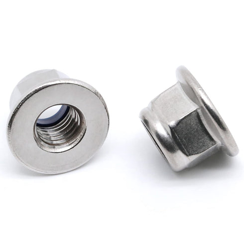 MewuDecor M4-0.7 Flange Nylon Insert Lock Nuts, Flanged Locknuts, DIN 6926, Stainless Steel 18-8 (304), 25 PCS