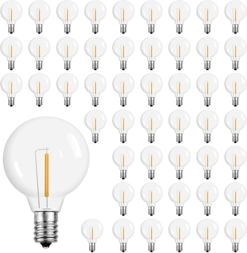 G40 LED String Light Bulbs,1.57 Inch Plastic LED Globe Patio Bulbs for