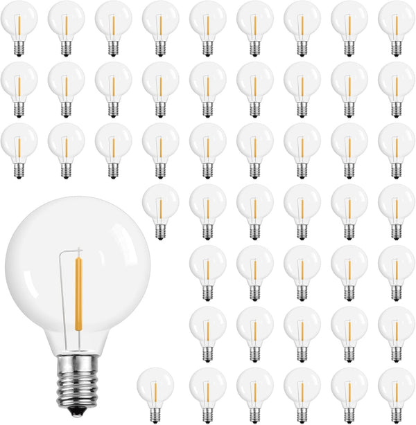 G40 LED String Light Bulbs,1.57 Inch Plastic LED Globe Patio Bulbs for
