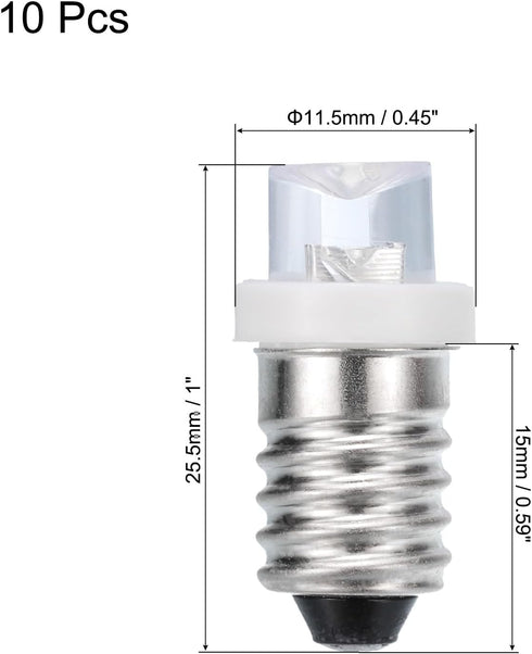MECCANIXITY 4.5V/0.11A E10 Mini LED Light Bulbs, 10Pcs Miniature Screw Bulbs Flashlight Bulbs for Scientific Experiment Lighting DIY Accessories, White Light by MECCANIXITY