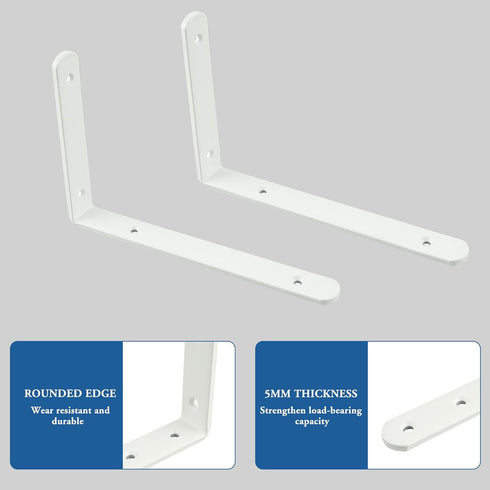 Mooche 4Pack 8.08*5.72 Inch) Floating Shelf Brackets, Heavy Duty Metal L Brackets Wall Mounted Corner Brace Angle