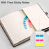 EMSHOI A5 Graph Paper Notebook - 256 Pages, Hard Cover, 120gsm Thick Paper, Smooth PU Leather, Inner Pocket, Dark Grey
