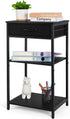 ETELI 3 Tier Printer Stand Table for Home Office, Small Multi-Functional Desk Shelf with Storage Drawer