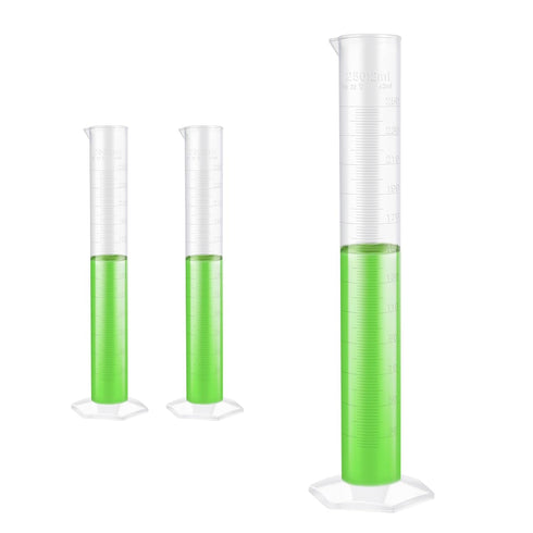 Utile Economic Graduated Measuring Cylinder, 2pcs of 500ml Plastic Lab Cylinders with Molded Graduations