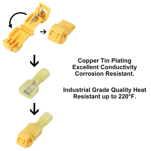 360Pcs T-Tap Wire Connectors, Self-Stripping Quick Splice Electrical Wire Terminals, Insulated Male Spade Kit
