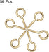 uxcell 0.9" Small Screw Eye Hooks - Self Tapping Screws Carbon Steel Screw-in Hanger Eye-Shape Ring Hooks, Gold (50pcs)