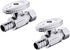 (Pack of 2) EFIELD 1/4 Turn Straight Stop Valve, 3/8" OD Compression X 1/2" Pex Chrome Plated Brass