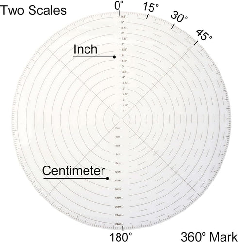 10" Round Center Finder Compass for Wood Turners, Clear Acrylic for Drawing Circles, Woodworking Tool