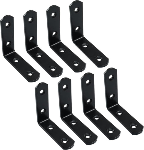 Bonsicoky 8 Pack L Bracket Corner Brace - 90 Degree Angle Stainless
