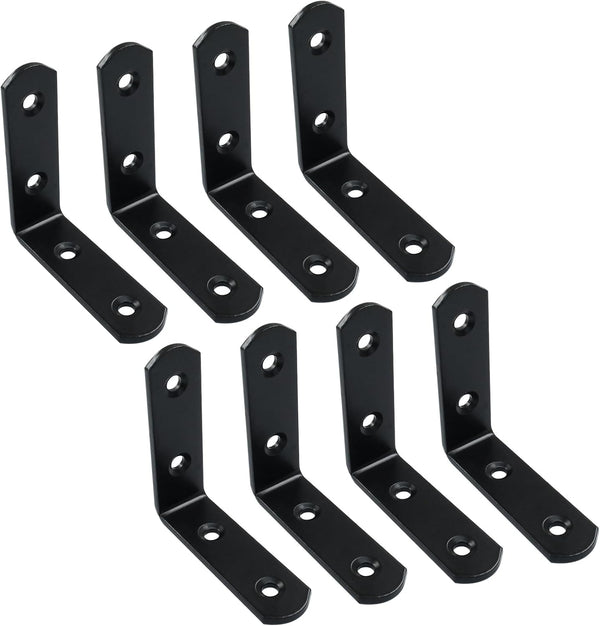 Bonsicoky 8 Pack L Bracket Corner Brace - 90 Degree Angle Stainless