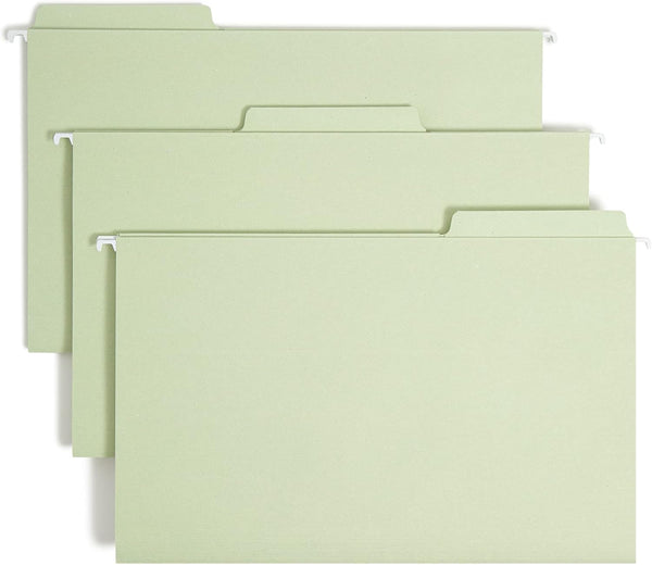Smead FasTab Hanging File Folder, Legal Size, 1/3-Cut Built-in Tab, Moss, 20 per Box (64083)