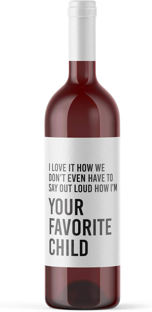 Funny Mother's Day Custom Wine Label & Card - Mom Inspired Bottle Decal & Greeting Card from Her Favorite Child