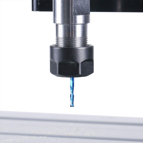 SainSmart Genmitsu 10Pcs Nano Blue Coat Flat Nose End Mill CNC Router Bits, 1/8" Shank Spiral Upcut 2 Flute Set