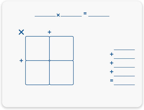 SCRIBBLEDO Dry Erase Ten Frame Area Model Board 9" x 12", Double Sided for Kids Math Practice