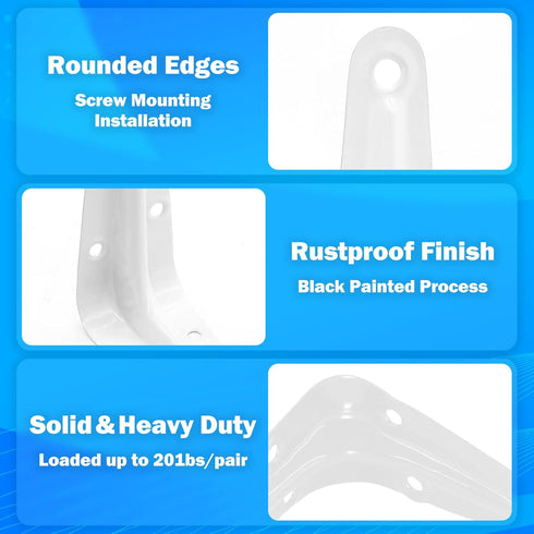 suiwotin 12pcs 4 Inch 3x4 Inch Shelf Brackets, Heavy Duty L Bracket, Shelf Corner Brace Right Angle Bracket, Floating