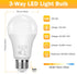 Yochoice 3 Bulbs 40 70 100W 3000K, 4/8/12W Dimmable 3 Bulbs, E26 A19 3 Bulb 8-Pack Way Light Equivalent Soft White Way