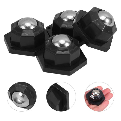 4pcs 4.5cm Kichvoe Self-Adhesive Swivel Ball Bearing Casters, Mini Rolling Cart Wheels, Mute Furniture Casters