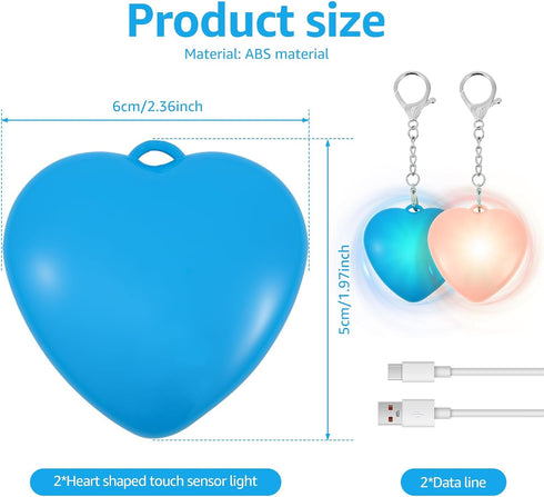 bigjvbfv 1/2/4Pcs Girls(1*Blue+1*Pink) Purse Glow Heart Light LED Automatic Sensor Purse Light Touch Activated Handbag