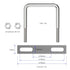 4 Sets 304 Stainless Steel Square U-Bolts, M10 with Nuts for Automobiles Trailer and Industrial Parts