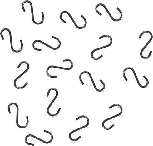 200 Pieces Mini S Hooks, 1/2 Inch Stainless Steel S Shaped Hooks for Jewelry, Ornaments, and Hanging (Black)