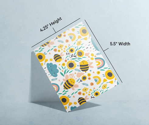 Twigs Paper Assorted Bumble Bee Greeting Cards - Stationery Cards with Envelopes, Thank You Card, Set of 12
