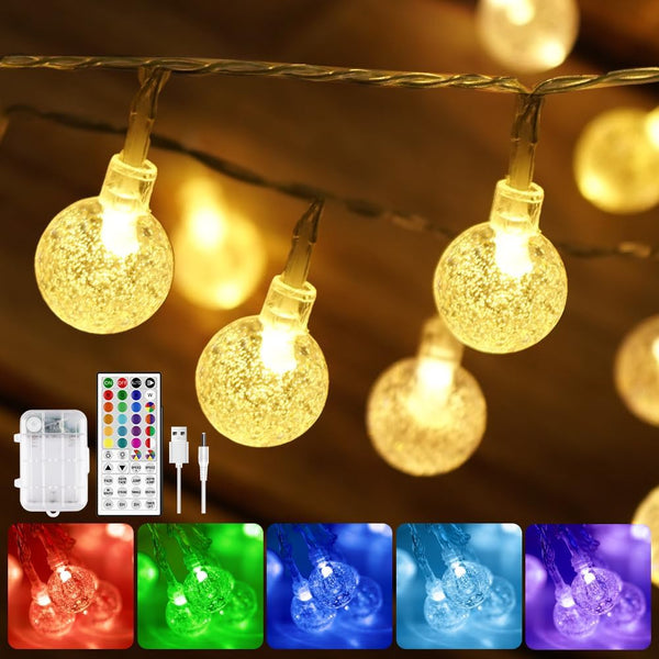 OMIKA Battery Operated String Lights, 24 Color Changing 15FT 30 LED Battery