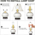 2 Set 12" 1.46" PATIKIL Lamp Shade Harp Holder, Heavy Duty Detachable Lampshade Brackets with Height Solid Metal Finial