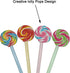 Maydahui 20PCS Rainbow Swirl Lollipops Shaped Rollerball Pens Black Gel Ink for School Office Home