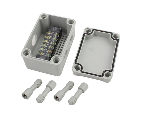 YXQ 1 in to 2 Out Electrical Junction Box, IP65 Waterproof Project Enclosure Case with Connector Gland - White Grey