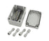 YXQ 1 in to 2 Out Electrical Junction Box, IP65 Waterproof Project Enclosure Case with Connector Gland - White Grey