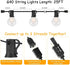 25Ft G40 27 Bulbs, 5 SUNSGNE Outdoor Patio String Lights with Frosted White Globe Waterproof Connectable Hanging String