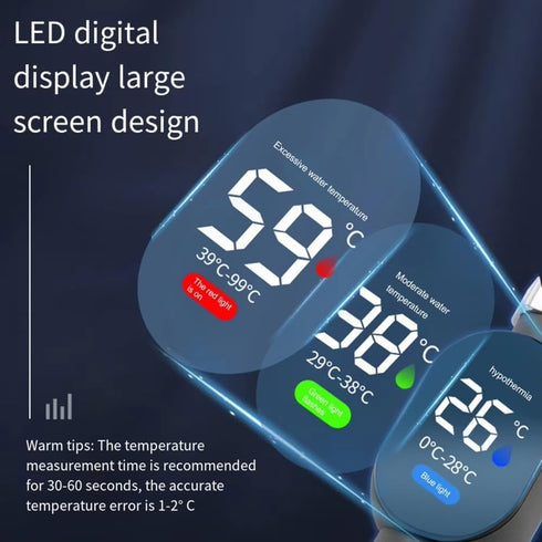 Geetoonly LED Shower Temperature Meter Baby Bath Water Temperature Gauge Waterproof Smart Monitor