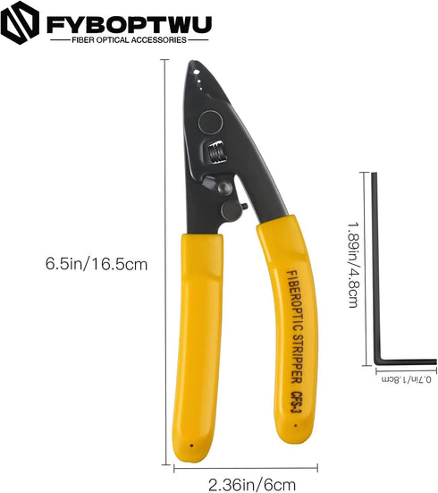 1 pc CFS-3 Fiber Optic Stripper, 3 Port Hole Stripping Tool with 6" Handle