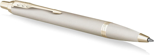Parker IM Monochrome Ballpoint Pen, Champagne Finish, Medium Point, Blue Ink, Gift Box Included