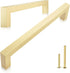 QOGRISUN 2-Pack Solid Brass Cabinet Pulls, Gold Square Drawer Handles for Kitchen Hardware