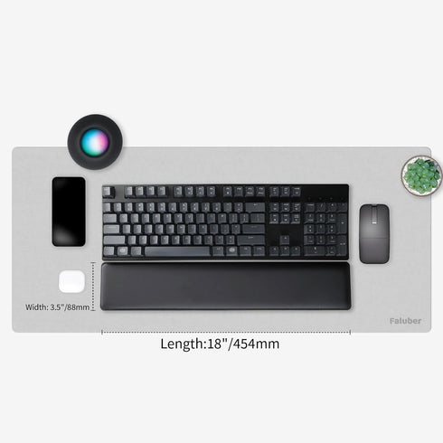 Faluber Cooling Gel Wrist Rest Pad - Full Size 18" Memory Foam Palm Rest with Non-Slip Footpad, Ergonomic Design