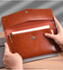 PU Leather A5 File Folder Document Holder with Snap Closure, 2 Packs (Black & Brown)