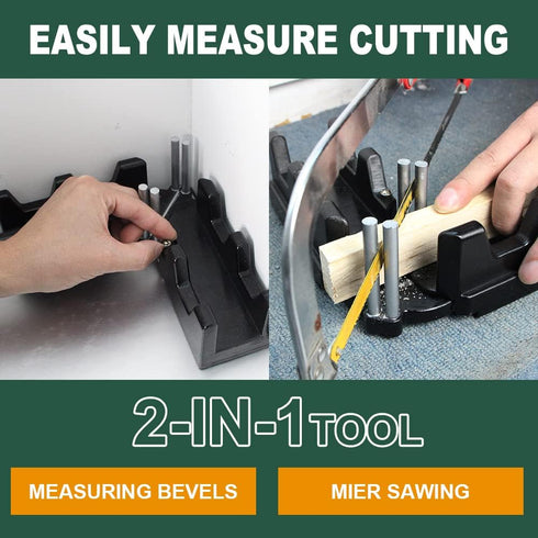 2-in-1 Mitre Measuring Cutting Tool for Home Improvement, Sawing Mitre Angles, Professional Woodworking