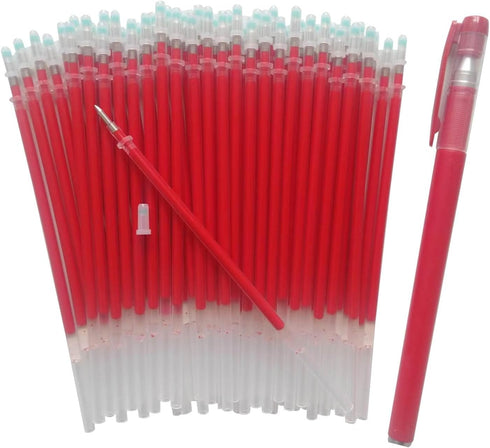Gel Pens 0.5mm Refills, 50-Pack Red Gel Pen Refills, Easy Drying, Smooth Writing, Includes 1 Extra Pen