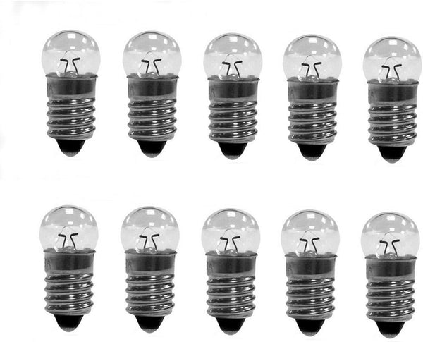 10pcs E10 Mini Light Bulbs 0.3A Incandescent Bulb for Physical Electrical Experiment, Old-Fashioned Flashlight Lamp