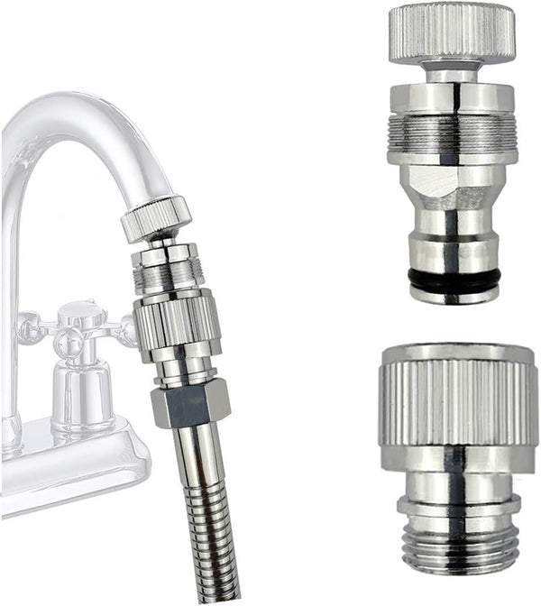 Dishwasher Snap Coupling Adapter - Quick Connection for Shower Hose, Garden Hose, Sink to Hose Adapter