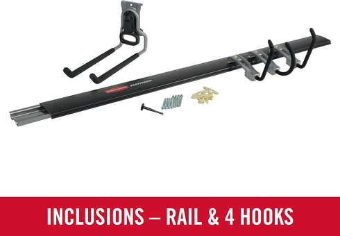 5 Rubbermaid FastTrack Garage Storage Utility Hooks Piece Black All in One Rail Hook Kit and Tool Organizer Heavy Duty