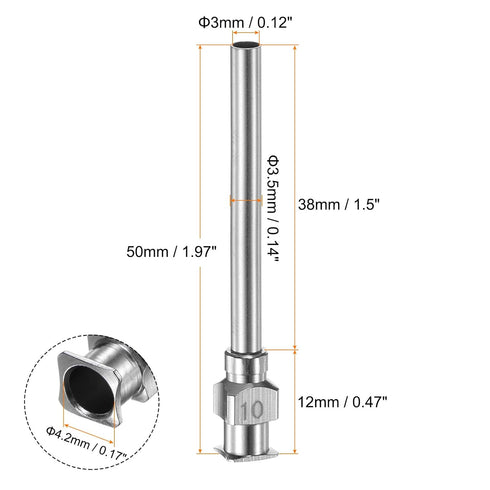 12pcs 10Gauge Stainless Steel Dispensing Needles, 1 1/2" All Metal Glue Needle Tube Blunt Tips Luer Lock for Thick Liquids, Ink, Glue, Lab Use