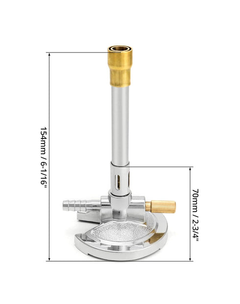 QWORK Lab Bunsen Burner with Flame Stabilizer, Gas Control for Efficient Heating, Pack of 2
