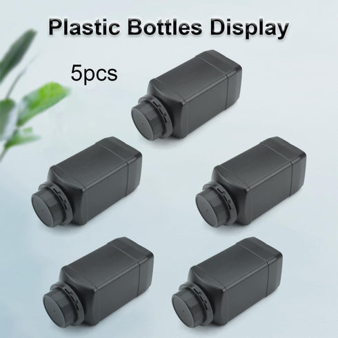 Heyiarbeit 5pcs Plastic Lab Chemical Reagent Bottle, 1000ml/34oz Wide Mouth Liquid Storage Container, Black Cap