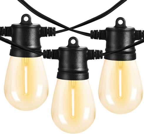 Banord 51FT Outdoor Shatterproof LED String Lights, Waterproof 17 Hanging Sockets with