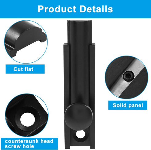 2pcs 2 Inch Solid Brass Slide Bolt, Black Gate Latch Sliding Screen Door Lock, Surface Bolts with Screws