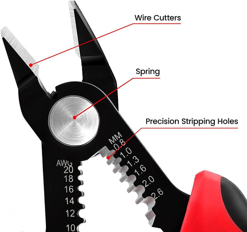 KAIWEETS Wire Cutters 6-Inch Flush Pliers with Supplementary Stripping, Cutting Pliers, Handy and Slim Diagonal Cutters, Sharp Snip by KAIWEETS