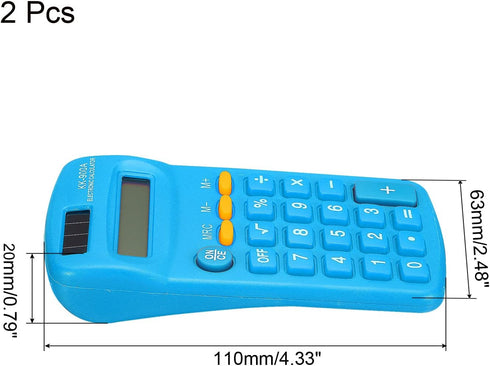 PATIKIL Basic Calculator, 2 Pack 8 Digit LCD Display Calculator 4 Function Small Desktop Calculator Battery Powered Handheld Calculator for Home Office, Blue